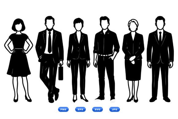 Business People Silhouette SVG: Clean, Scalable Figures for Professional Visual Communication