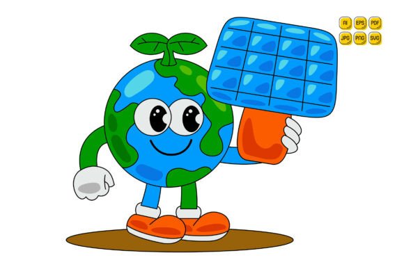 Cartoon Earth Character Vector Art 14: Flexible, Scalable Branding Assets for Modern Designers and Marketers