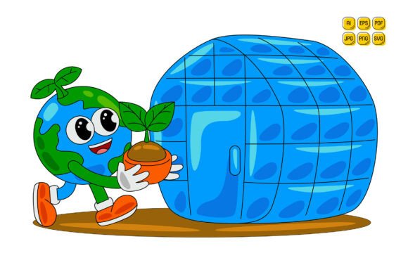 Cartoon Earth Character Vector Art 18