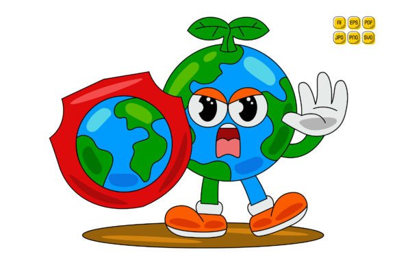 Cartoon Earth Character Vector Art 25: Flexible, Scalable Illustrations for Real-World Design Needs