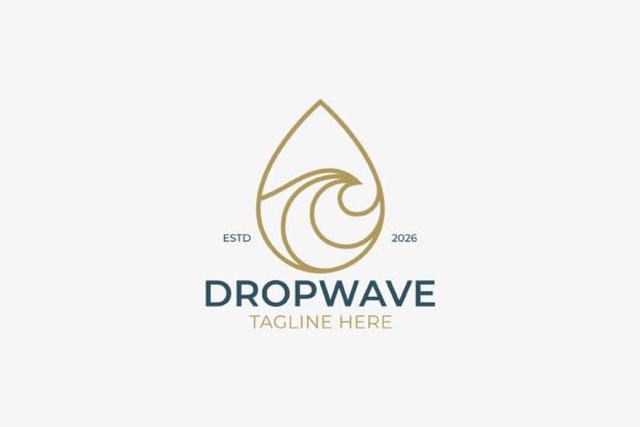 Droplet Wave Logo Resort Spa Fashion
