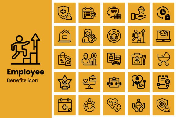 Employee Benefits Line Icons Set: A Practical Resource for Modern HR and Design Needs