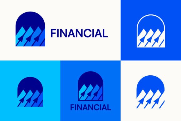 Fintech Arrow Growth Logo Financial