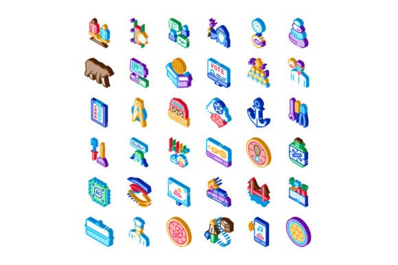 Isometric Icons Illustrati Collection