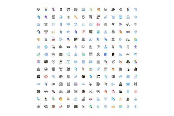 Large Collection of Diverse Glyph Icons