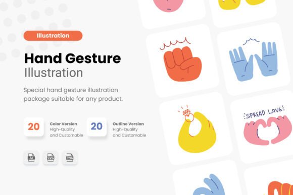 Object Hand Gesture Illustration