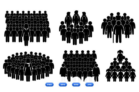People Crowd Silhouette Icons: Clean, Scalable Visuals for Leaders and Communicators