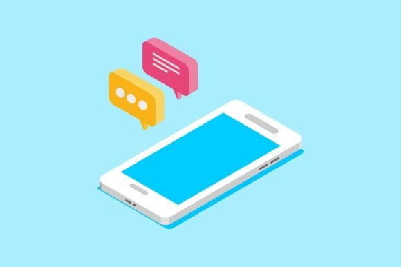 Smartphone with Messaging Bubbles: A Visual Anchor for Digital Connection